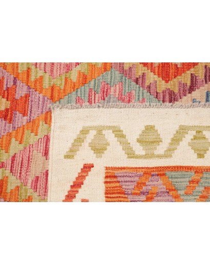 Tappeto Kilim Afghanistan marrone azzurro 198x338