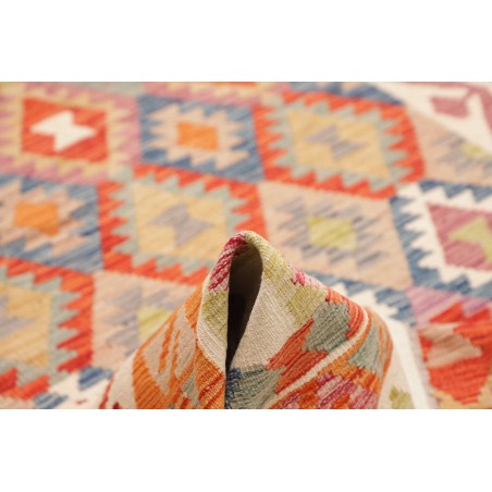 Tappeto Kilim Afghanistan marrone azzurro 198x338