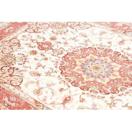 Tappeto Tabriz 70 Raj Persia bianco marrone 149x220