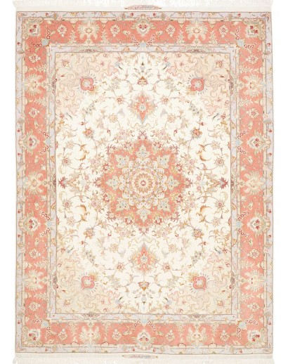 Tappeto Tabriz 70 Raj Persia beige bianco 155x213