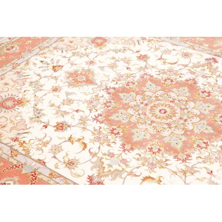 Tappeto Tabriz 70 Raj Persia beige bianco 155x213