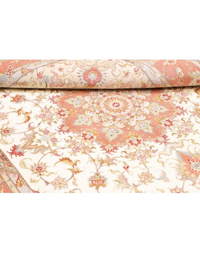 Tappeto Tabriz 70 Raj Persia beige bianco 155x213