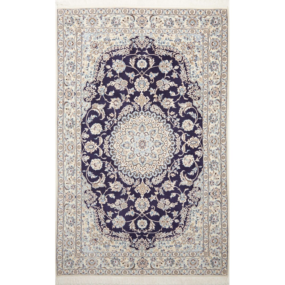 Tappeto Nain 9La Persia bianco grigio 135x208 Tappeto Nain 9La Persia bianco grigio 135x208