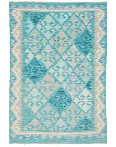 Tappeto Kilim Afghanistan beige blu 101x149