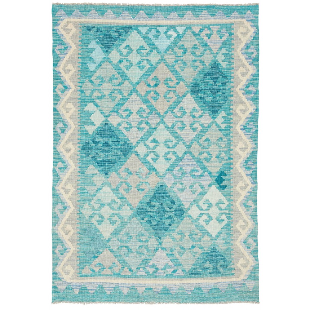 Tappeto Kilim Afghanistan beige blu 101x149