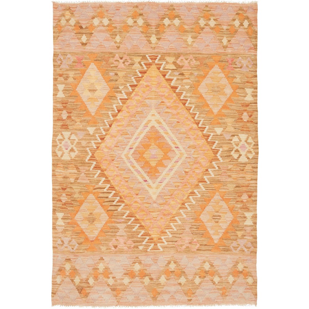 Tappeto Kilim Afghanistan marrone arancione 102x150