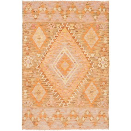 Tappeto Kilim Afghanistan marrone arancione 102x150