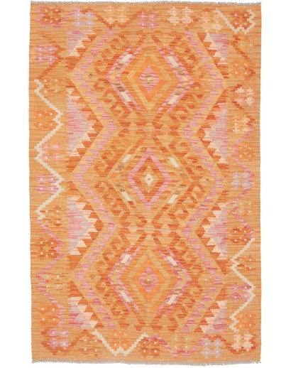 Tappeto Kilim Afghanistan arancione marrone 101x154