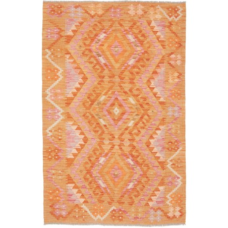 Tappeto Kilim Afghanistan arancione marrone 101x154