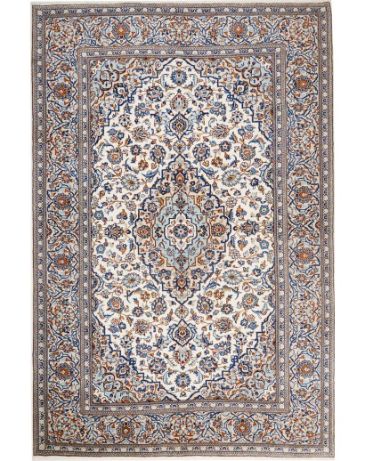 Tappeto Kashan Persia beige grigio 200x303