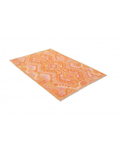 Tappeto Kilim Afghanistan arancione marrone 101x154