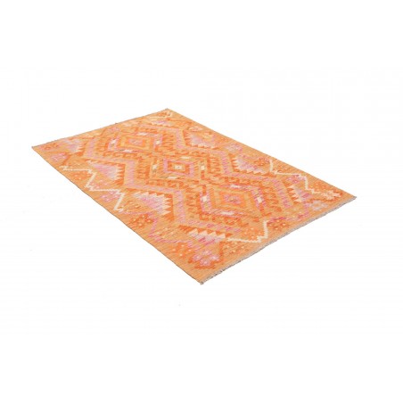 Tappeto Kilim Afghanistan arancione marrone 101x154