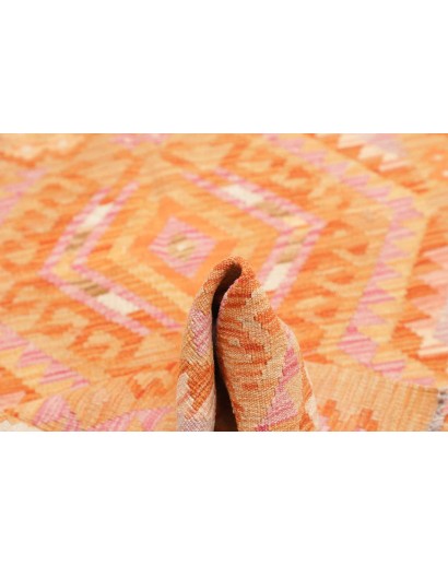 Tappeto Kilim Afghanistan arancione marrone 101x154
