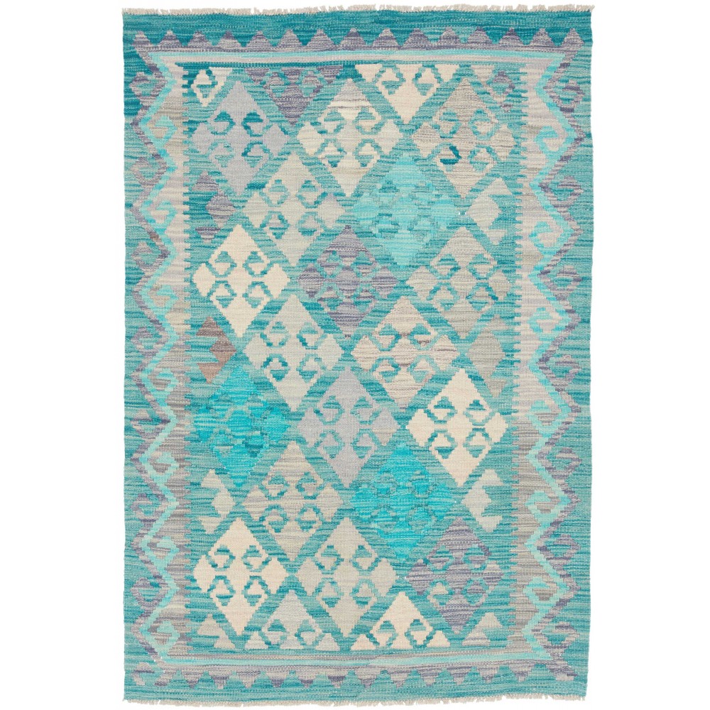 Tappeto Kilim Afghanistan azzurro beige 102x151