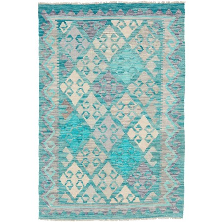 Tappeto Kilim Afghanistan azzurro beige 102x151