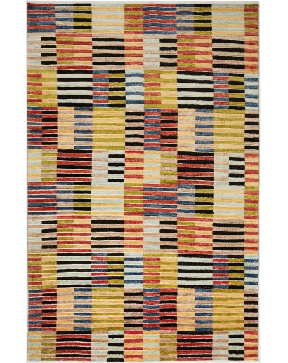 Tappeto Barjesta Pakistan marrone giallo 195x304