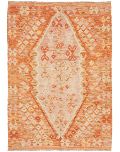 Tappeto Kilim Afghanistan marrone arancione 105x146