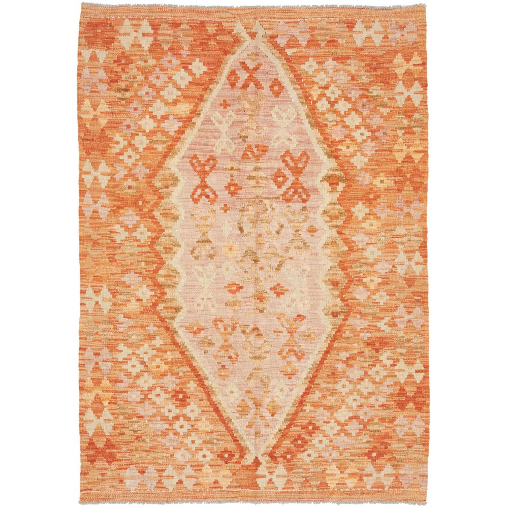 Tappeto Kilim Afghanistan marrone arancione 105x146