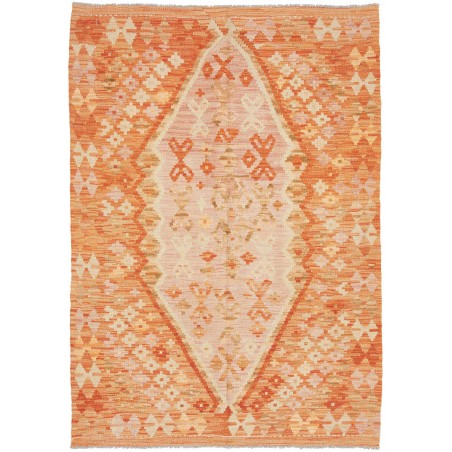Tappeto Kilim Afghanistan marrone arancione 105x146