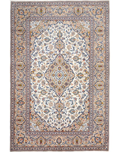 Tappeto Kashan Persia bianco marrone 200x300