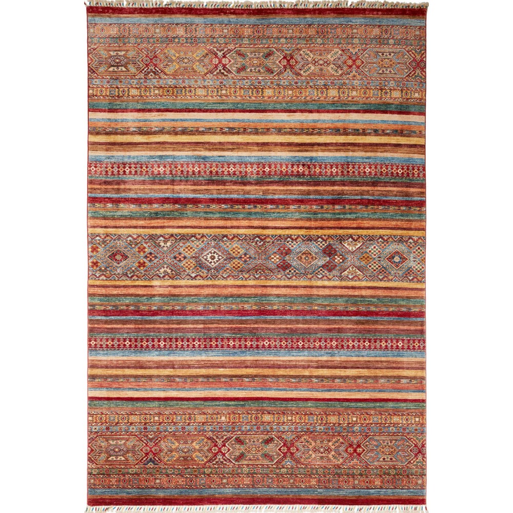 Tappeto Samarkand Pakistan rosso arancione 206x300