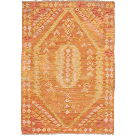 Tappeto Kilim Afghanistan marrone arancione 105x149