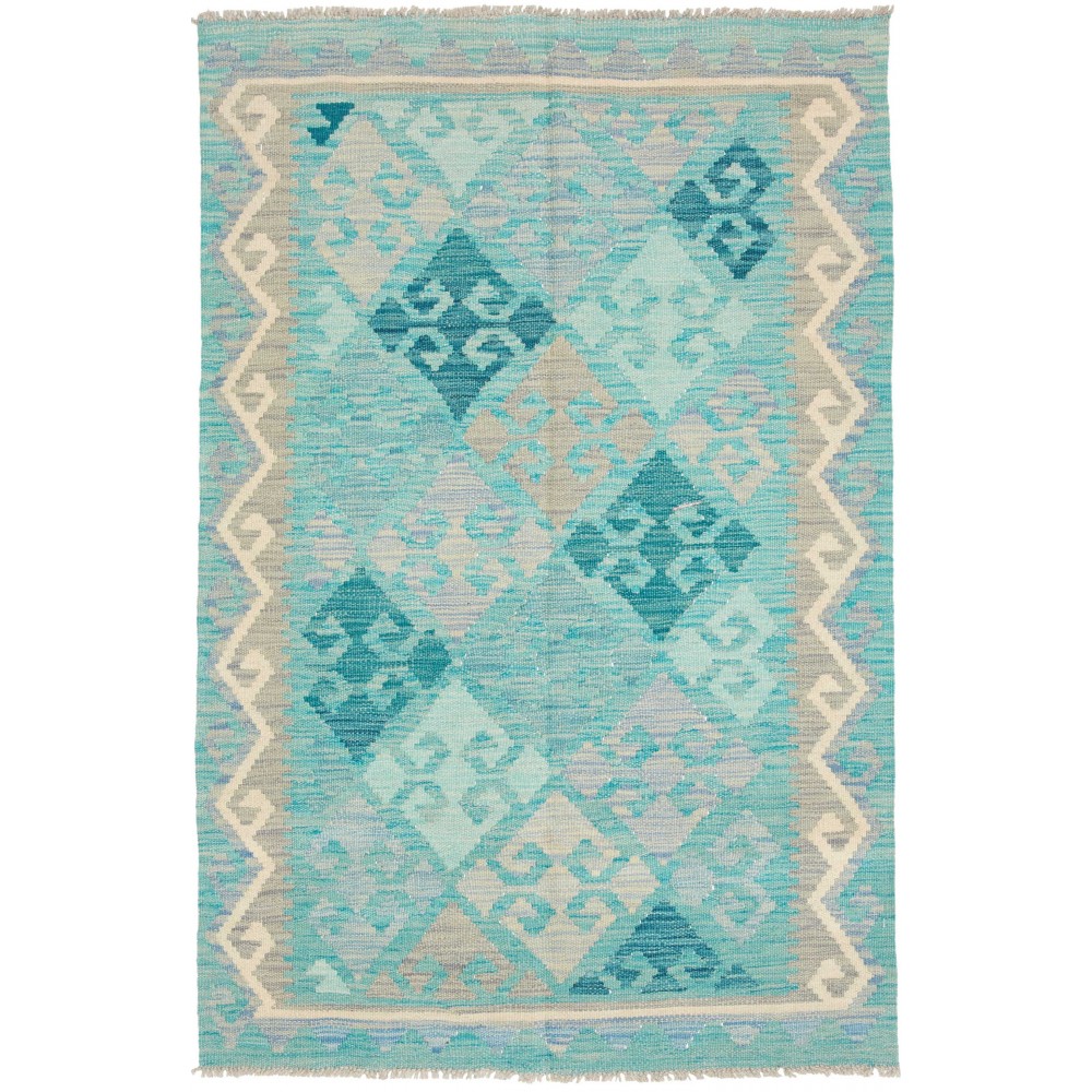 Tappeto Kilim Afghanistan azzurro 96x152