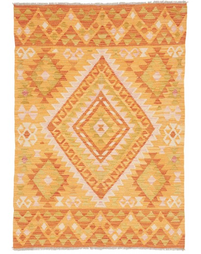 Tappeto Kilim Afghanistan marrone giallo 101x143