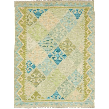 Tappeto Kilim Afghanistan marrone blu 109x144