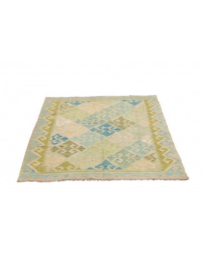 Tappeto Kilim Afghanistan marrone blu 109x144