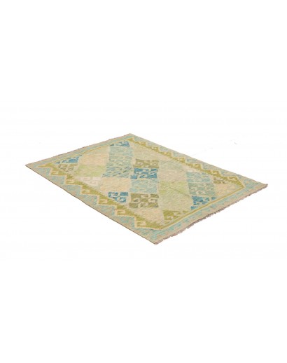 Tappeto Kilim Afghanistan marrone blu 109x144