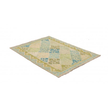 Tappeto Kilim Afghanistan marrone blu 109x144