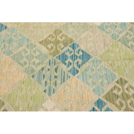 Tappeto Kilim Afghanistan marrone blu 109x144