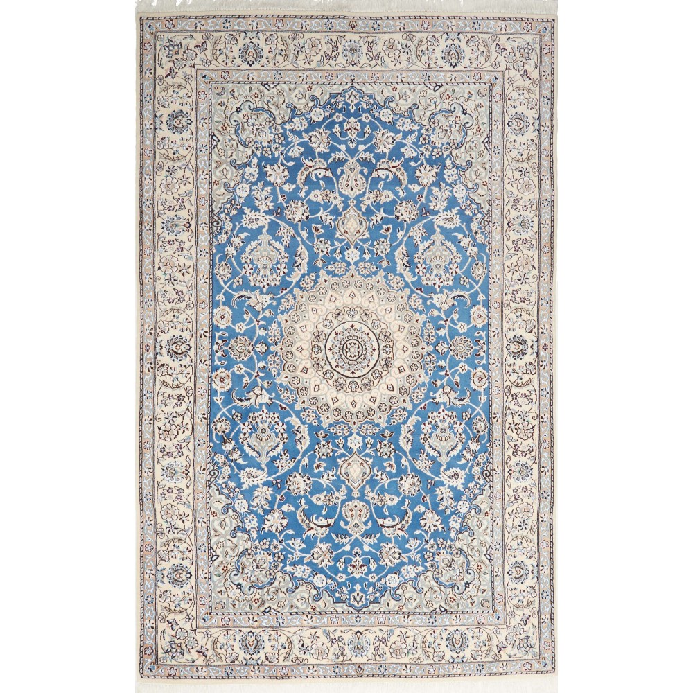 Tappeto Nain 9La Persia bianco blu 152x249 Tappeto Nain 9La Persia bianco blu 152x249