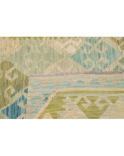 Tappeto Kilim Afghanistan marrone blu 109x144