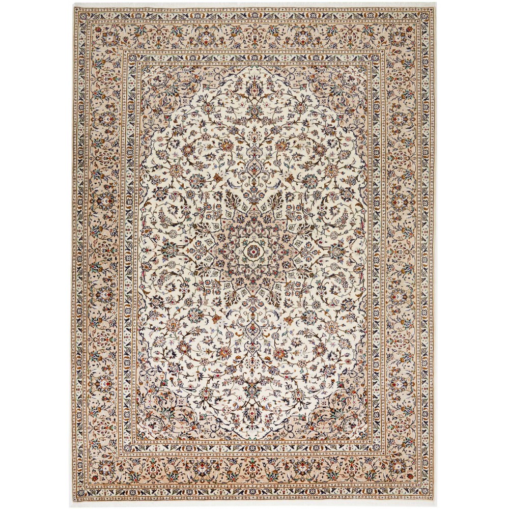 Tappeto Kashan Persia bianco marrone 246x335 Tappeto Kashan Persia bianco marrone 246x335