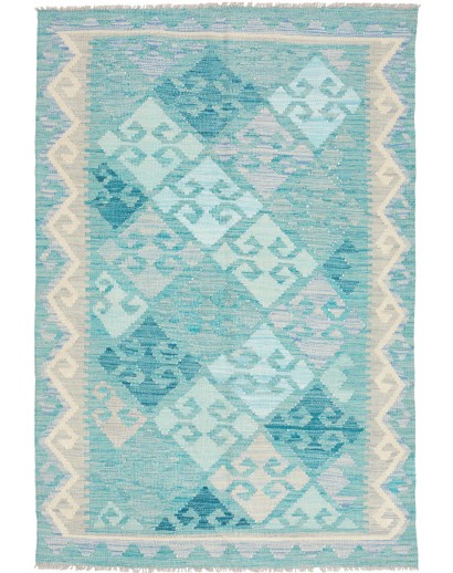 Tappeto Kilim Afghanistan beige blu 99x152