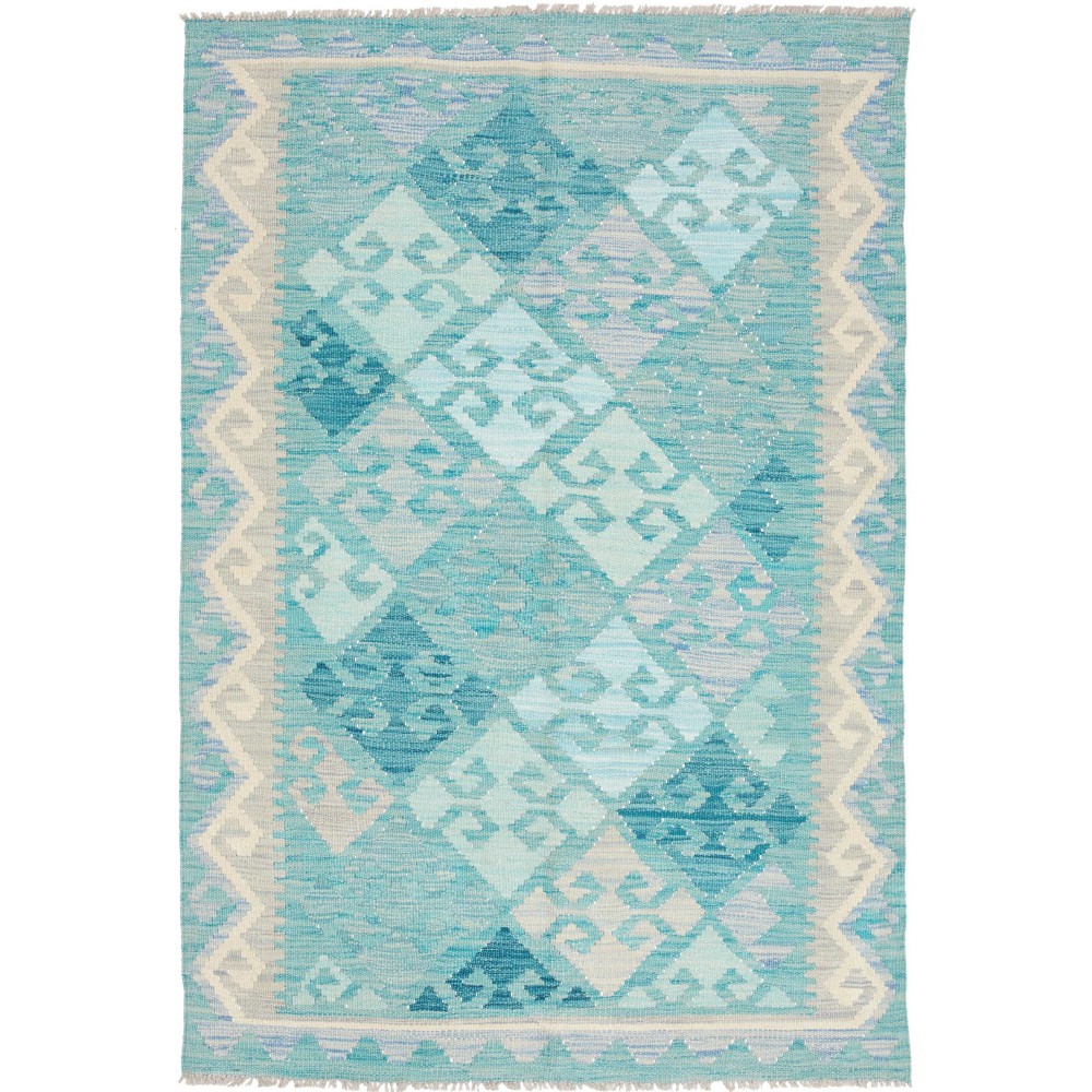 Tappeto Kilim Afghanistan beige blu 99x152