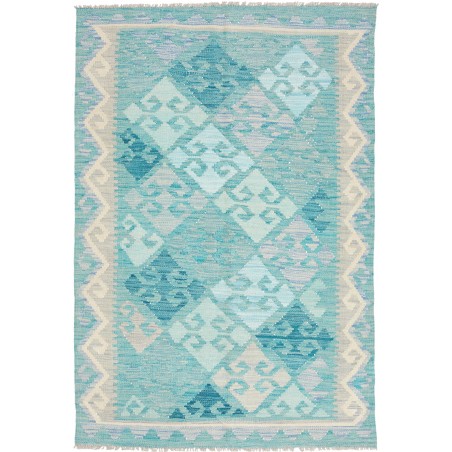 Tappeto Kilim Afghanistan beige blu 99x152
