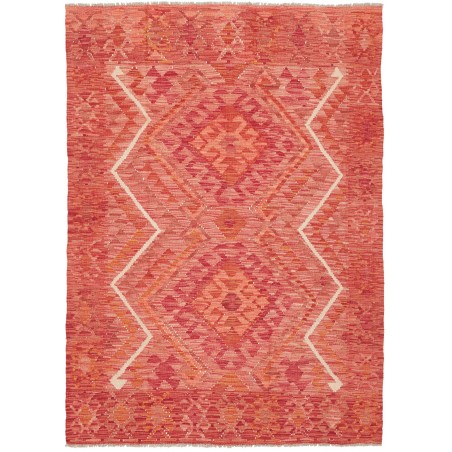 Tappeto Kilim Afghanistan rosso arancione 126x178