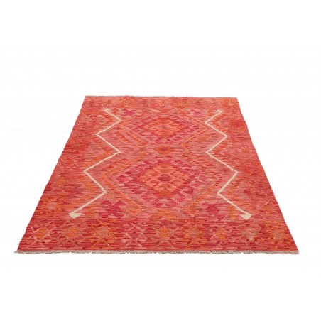 Tappeto Kilim Afghanistan rosso arancione 126x178