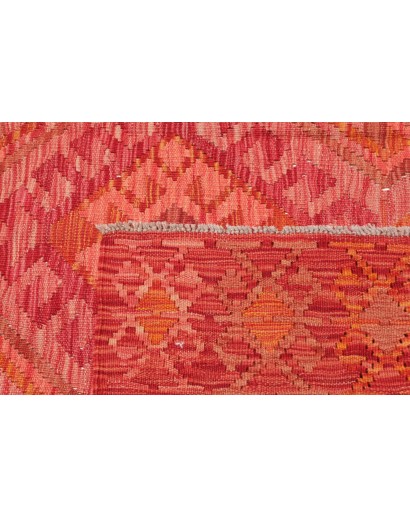 Tappeto Kilim Afghanistan rosso arancione 126x178