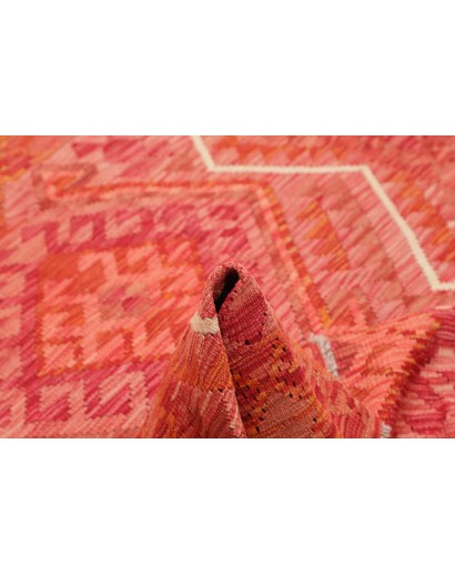 Tappeto Kilim Afghanistan rosso arancione 126x178