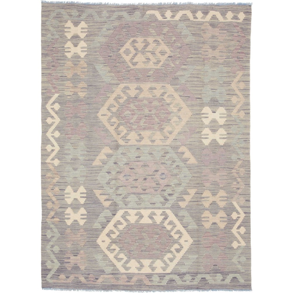 Tappeto Kilim Afghanistan azzurro bianco 126x170