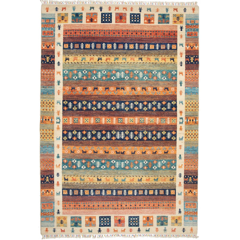 Tappeto Royal Gabbeh Pakistan marrone grigio 199x291