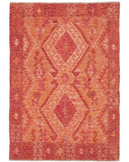 Tappeto Kilim Afghanistan rosso marrone 128x185