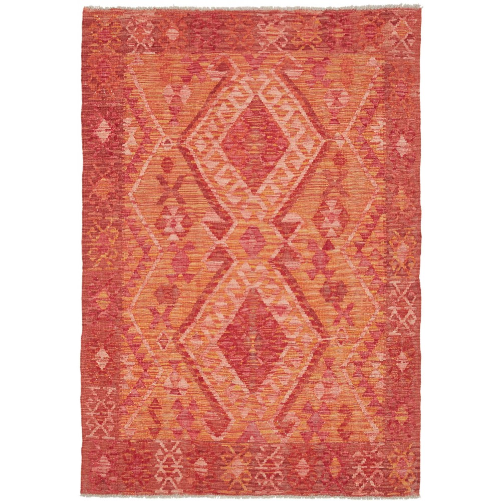 Tappeto Kilim Afghanistan rosso marrone 128x185
