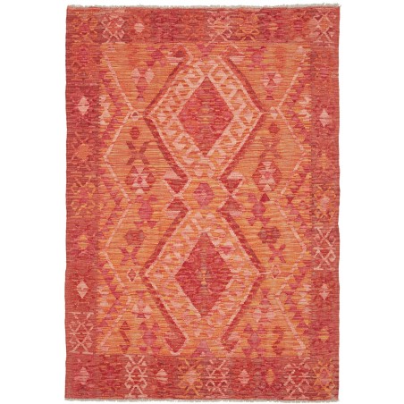 Tappeto Kilim Afghanistan rosso marrone 128x185