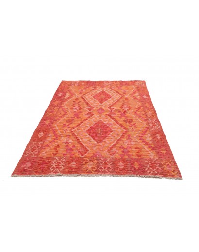 Tappeto Kilim Afghanistan rosso marrone 128x185