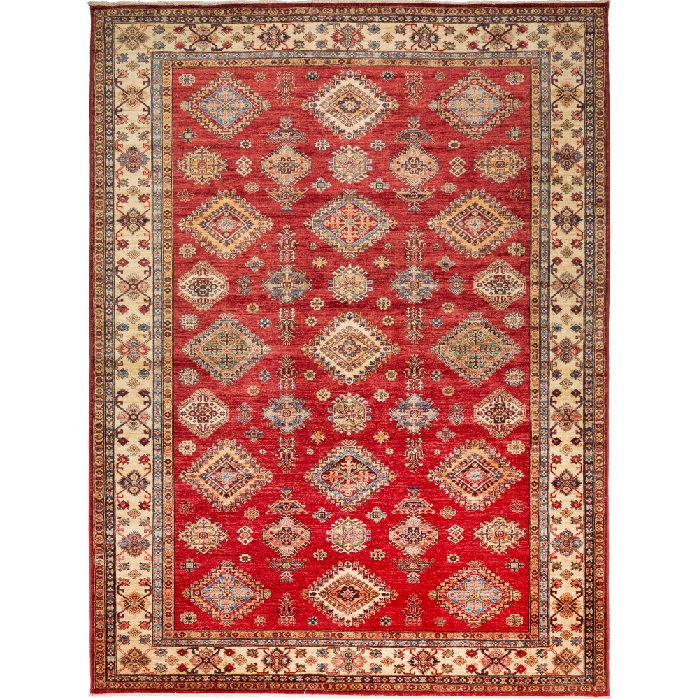 Tappeto Kazak Fine Pakistan marrone grigio 270x363 Tappeto Kazak Fine Pakistan marrone grigio 270x363